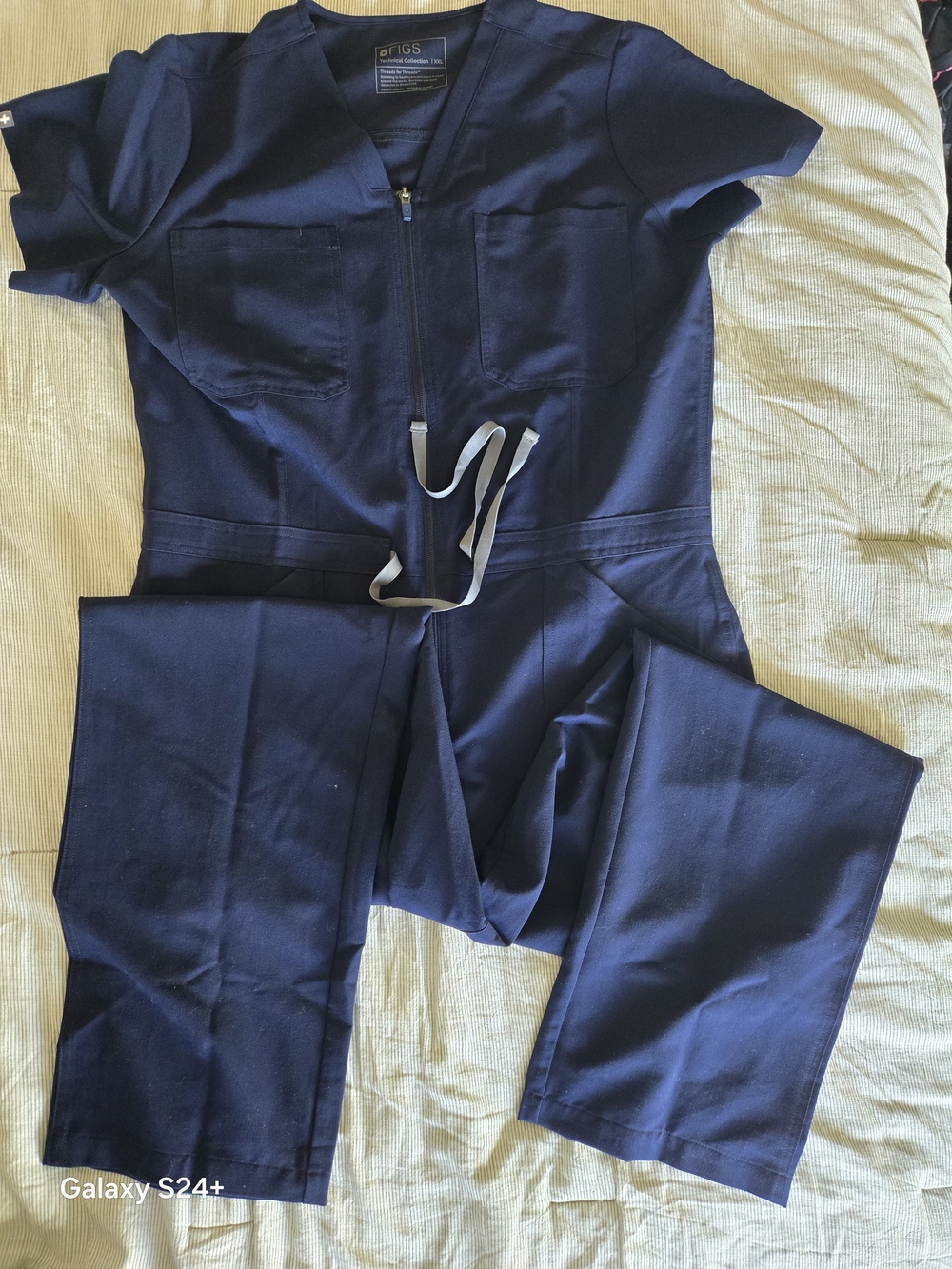 FIGS Navy Zip-Front Medical Jumpsuit